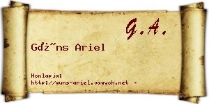 Güns Ariel névjegykártya